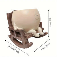 Maceta Carita Feliz con sillita o columpio - Decoración de resina
